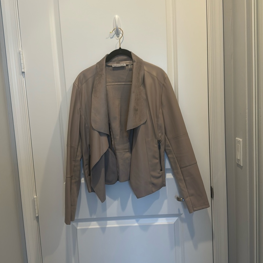 Bagatelle faux leather jacket with knit detail